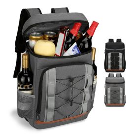 Cooler Backpack 36 Can Leakproof Insulated Cooler Backpack with 25L/6.6Gal for Picnic Camping Beach Hiking Fishing Travel (Option: CoolerBackpack Grey)